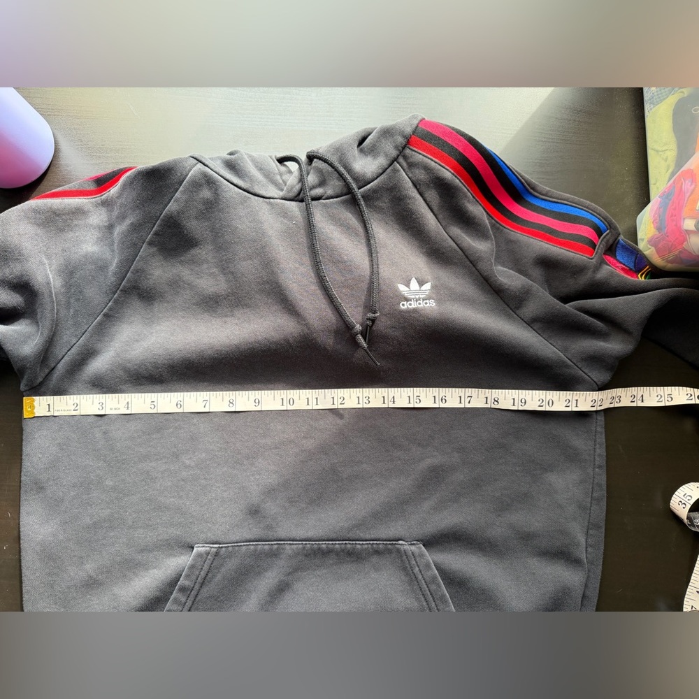 Adidas Fleece Lined Black Hoodie Sweatshirt size Large EUC - Picture 13 of 13